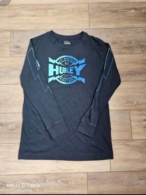 Hurley Blue  Long-Sleeve Tee with Teal Graphic Sz XL
